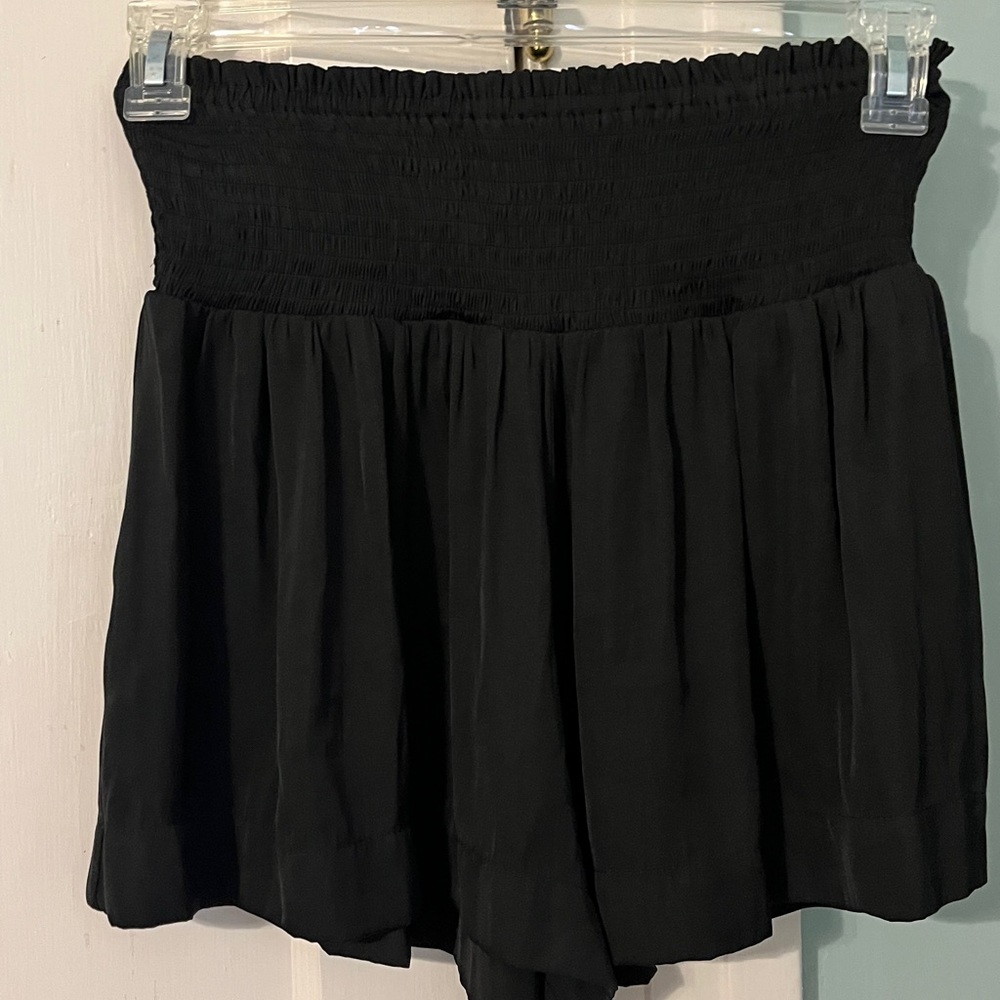 Women's Black Smocked Shorts